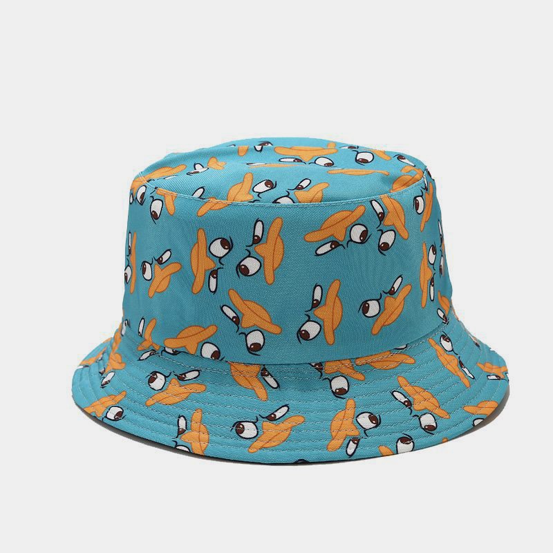 BK00075 Streetstyle vissershoed met cartoonpatroon