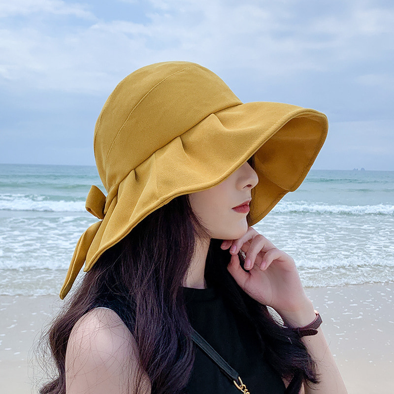 BK00022 Back Bow Lady Bucket Hat Zomerzonnemuts