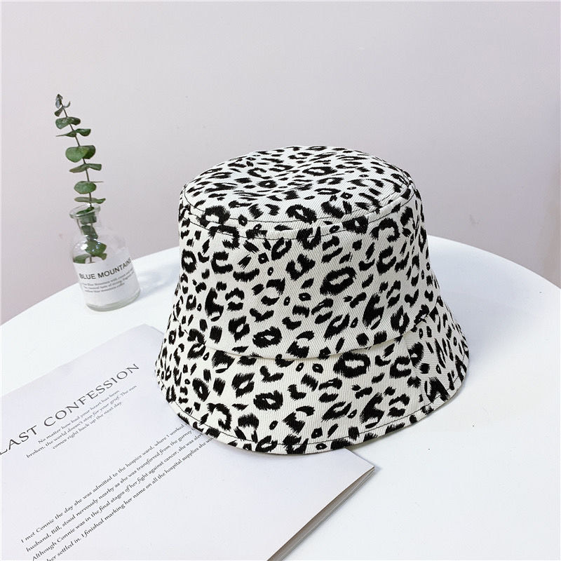 BK00033 Casual veelzijdige zonnebrandcrème-emmerhoed met luipaardprint