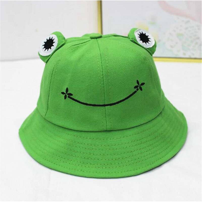 BK00040 Grote ogen kikker kinderen persoonlijkheid Sunbonnet emmerhoed