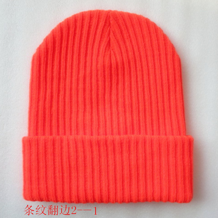 H00008 Dubbellaagse muts, effen gebreide muts