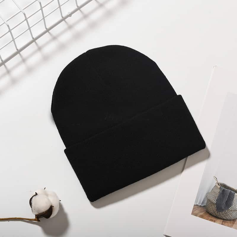 H00076 Pure Color gebreide wintermuts voor dames met warme strepen