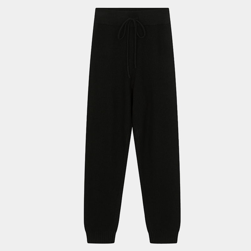 ML2237 Dikke, casual gebreide broek met hoge dichtheid en middelhoge taille