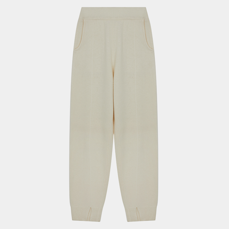 ML2238 Casual gebreide broek met grote zakken en gesmoorde taille