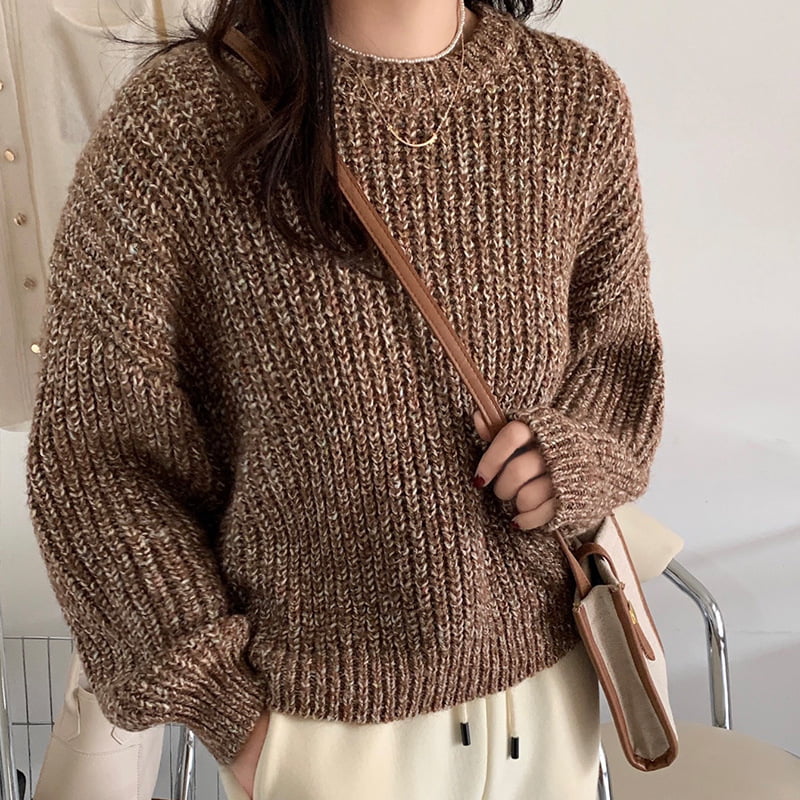 SM-K0028 Spring Lazy Ronde Hals Kleurrijke Zachte Wasachtige Gebreide Trui Met Lange Mouwen SM-K0028 Spring Lazy Ronde Hals Kleurrijke Zachte Wasachtige Gebreide Trui Met Lange Mouwen