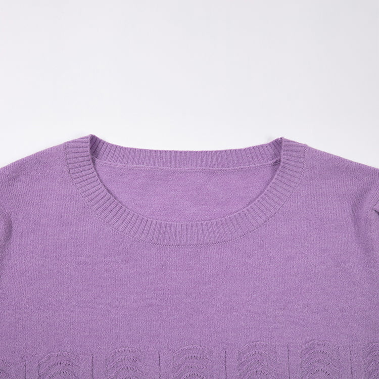 SM-K0039 Lente/herfst effen losse gebreide trui met lange mouwen en schouderplooien SM-K0039 Lente/herfst effen losse gebreide trui met lange mouwen en schouderplooien