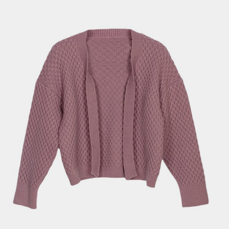 SM-K0044 Gebreid vest met driedimensionale twist, knooploze herfst-/wintertrui