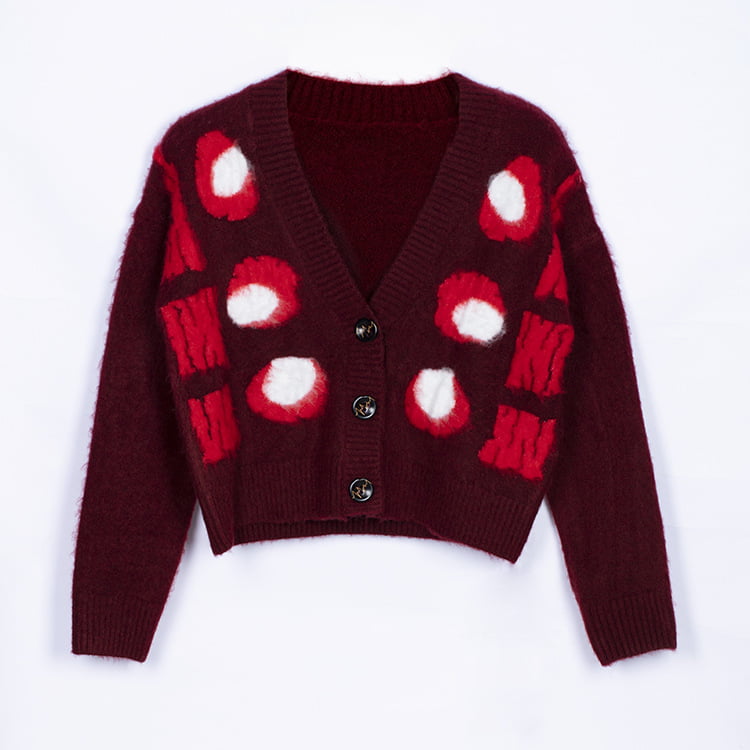 SM-K0030 Herfst/winter jacquard gevlekt contrastkleurig damesverdikt gebreid vest SM-K0030 Herfst/winter jacquard gevlekt contrastkleurig damesverdikt gebreid vest