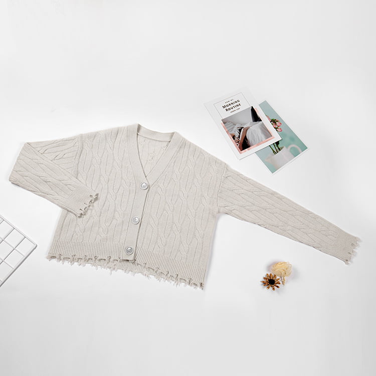 SM-K0013 Herfst/winter driedimensionaal gedraaid vest met V-hals SM-K0013 Herfst/winter driedimensionaal gedraaid vest met V-hals