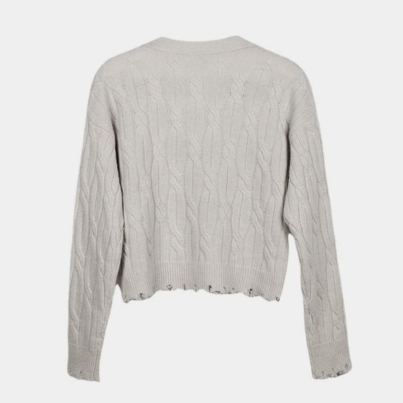 SM-K0013 Herfst/winter driedimensionaal gedraaid vest met V-hals SM-K0013 Herfst/winter driedimensionaal gedraaid vest met V-hals