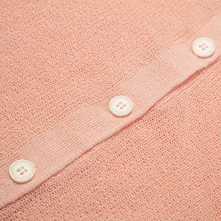 SM-K0046 V-hals dichtgeknoopt Iced Linnen Kort Slim Fit Gebreid Vest met Korte Mouwen SM-K0046 V-hals dichtgeknoopt Iced Linnen Kort Slim Fit Gebreid Vest met Korte Mouwen