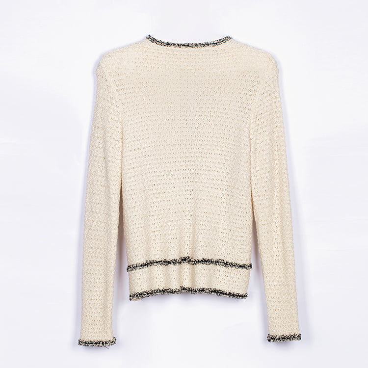 SM-K0049 Gebreid vest met ronde hals, kleine geur en franjes SM-K0049 Gebreid vest met ronde hals, kleine geur en franjes