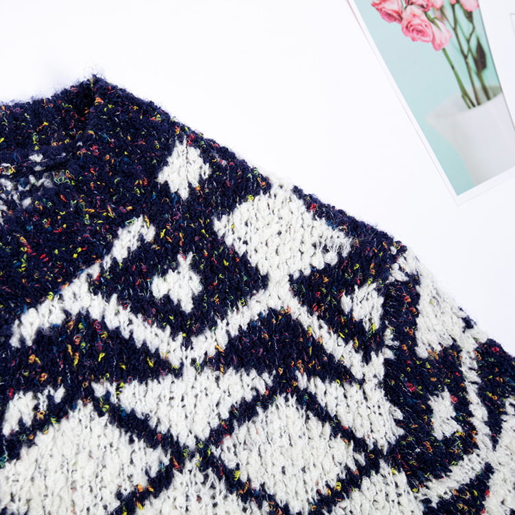 SM-K0036 Gevlekt gebreid vest met geometrisch patroon, herfst- en winterbovenkleding voor dames SM-K0036 Gevlekt gebreid vest met geometrisch patroon, herfst- en winterbovenkleding voor dames