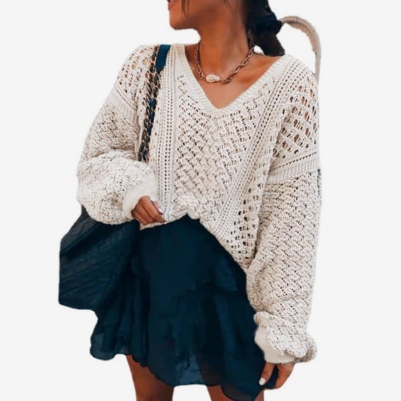 SM-K0082 Effen kleur holle gebreide trui met V-hals, gebreide trui SM-K0082 Effen kleur holle gebreide trui met V-hals, gebreide trui