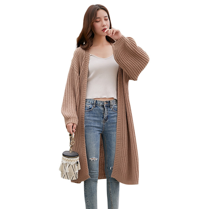 SM-K0103 Middellang gebreid vest met lantaarnmouwen SM-K0103 Middellang gebreid vest met lantaarnmouwen