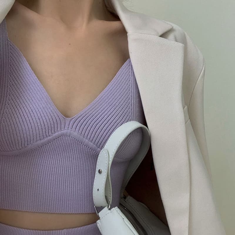 SM-K0112 Zacht wasachtig zacht sexy vest en jas + korte broek gebreid pak SM-K0112 Zacht wasachtig zacht sexy vest en jas + korte broek gebreid pak